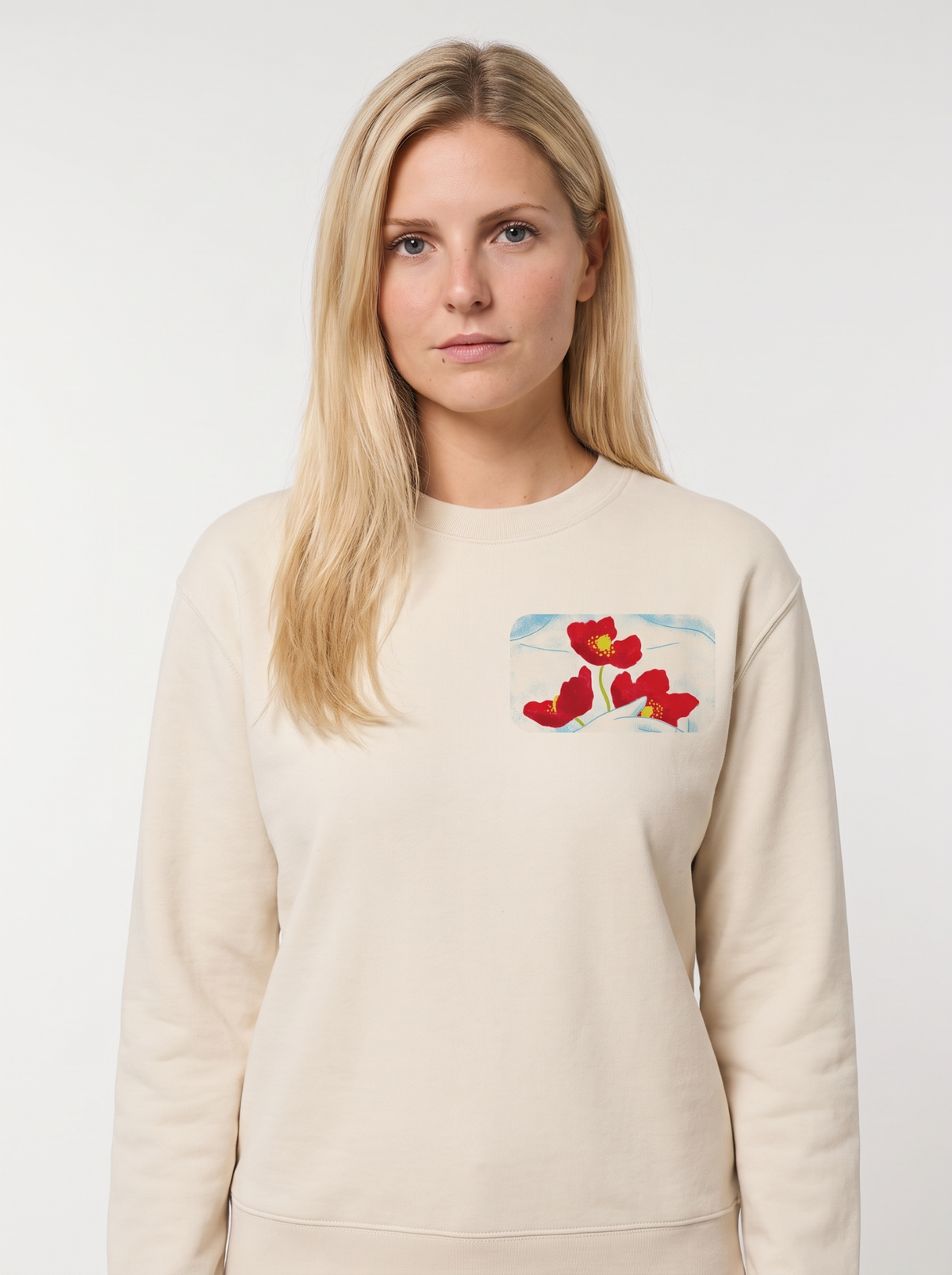 Dreamer Girl unisex sweatshirt in Natural Raw, front view