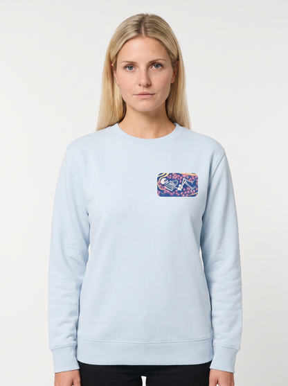 Tree of Life unisex sweatshirt in Blue Ice, front view